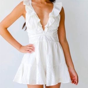 Hyfve Off White Ruffle Jumpsuit